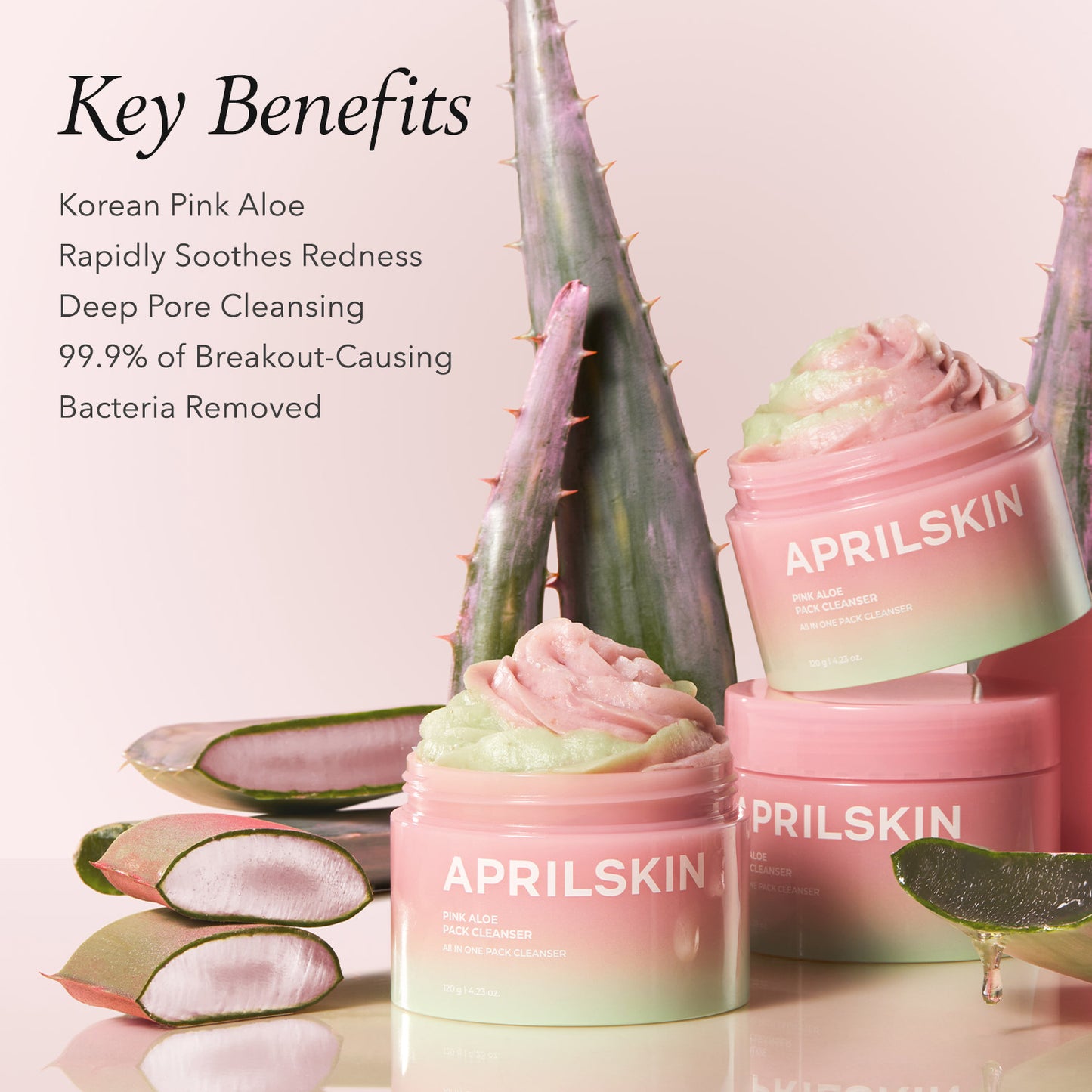 Pink Aloe Mask-To-Foam Soothing Cleanser - APRILSKIN SG