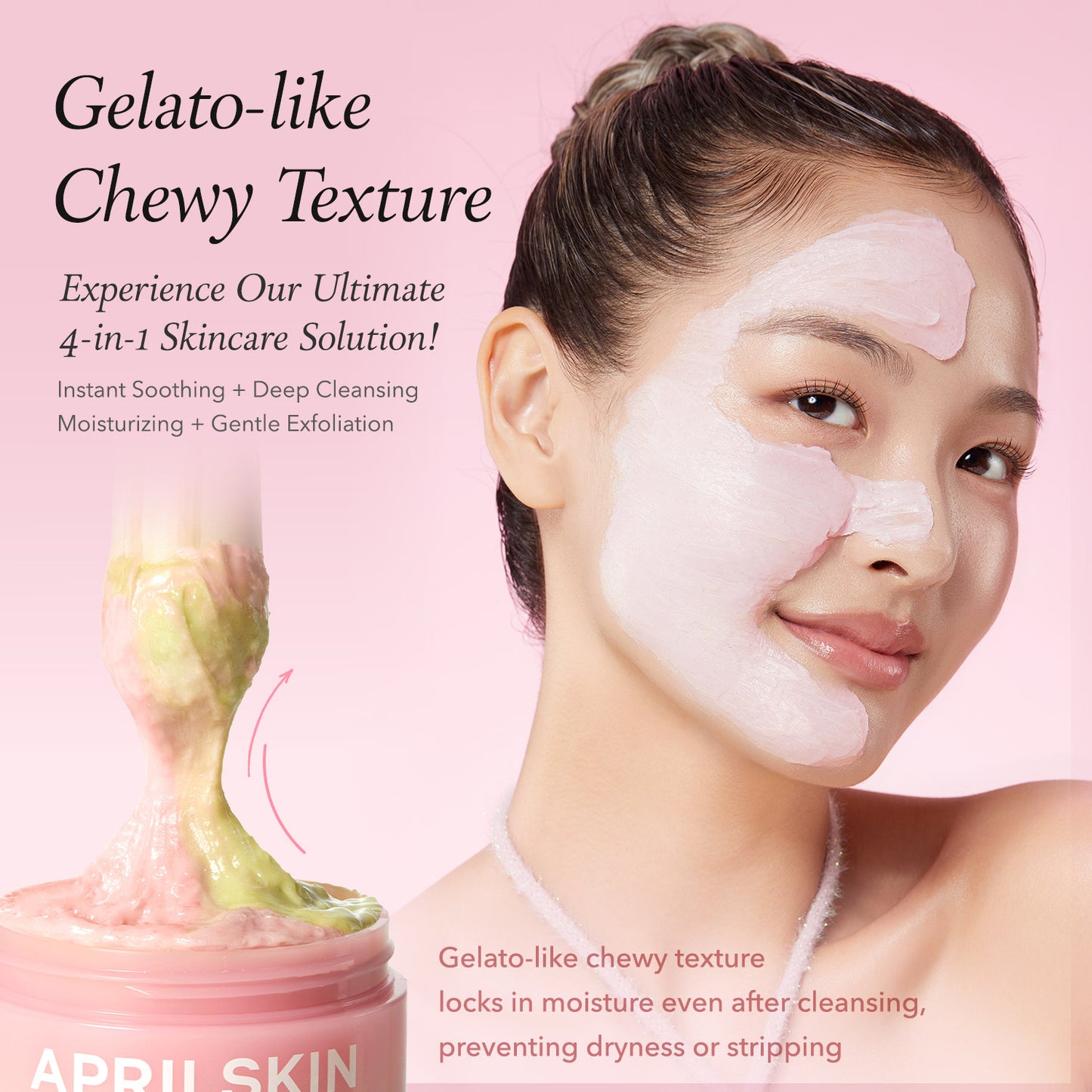 Pink Aloe Mask-To-Foam Soothing Cleanser - APRILSKIN SG