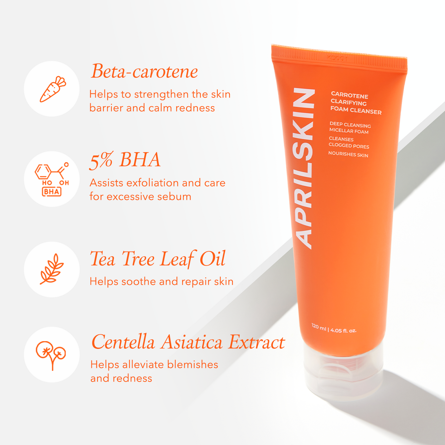 Real Carrotene Foam Cleanser - APRILSKIN SG