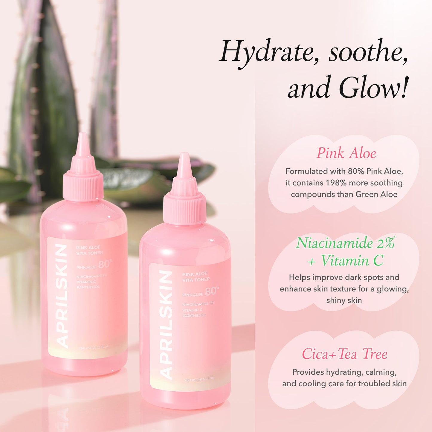 Pink Aloe Vitamin C Brightening Toner