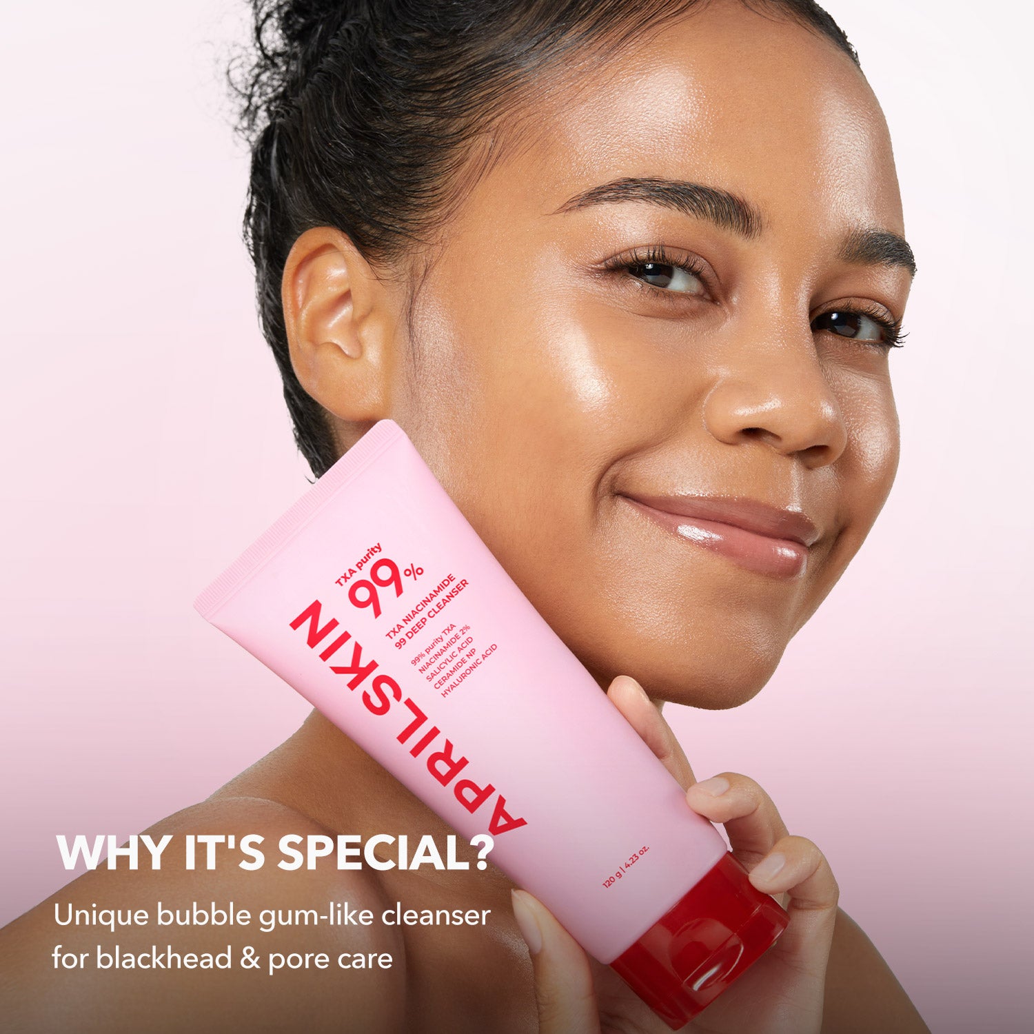 TXA Niacinamide 99 Pore Care Pink Bubble Gum Deep Cleanser - APRILSKIN SG