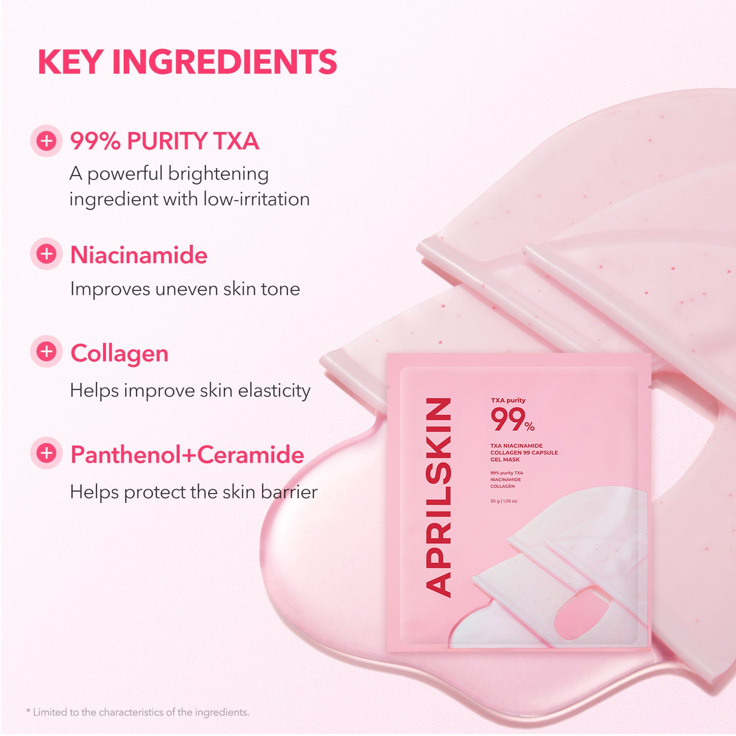 TXA Pink Capsule Overnight Gel Mask - APRILSKIN SG