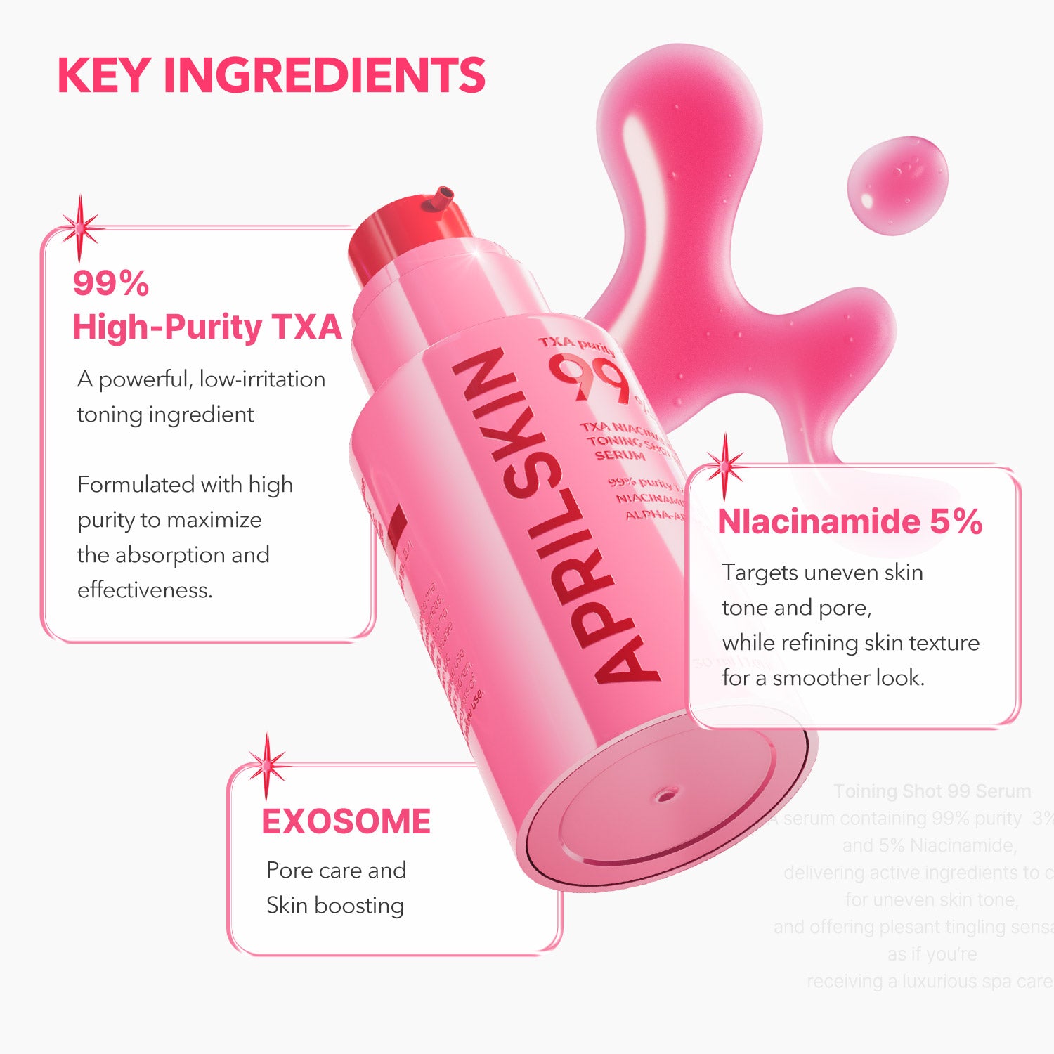 TXA Niacinamide Toning Shot 99 Spicule Serum - APRILSKIN SG