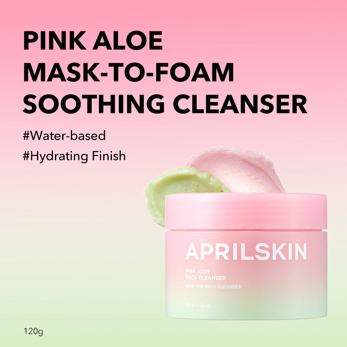 Pink Aloe Mask-To-Foam Soothing Cleanser - APRILSKIN SG