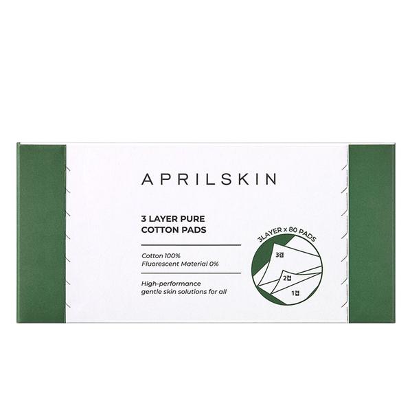 Aprilskin 3-Layer Pure Cotton Pads - APRILSKIN SG